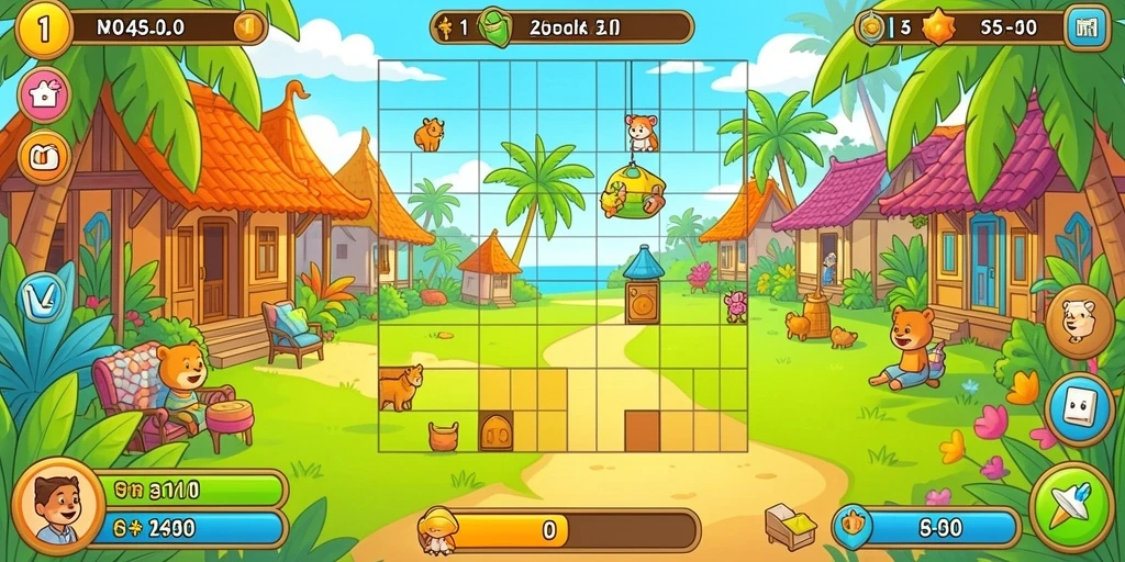 Menampilkan karakter utama dalam LUCKYTOPIA.